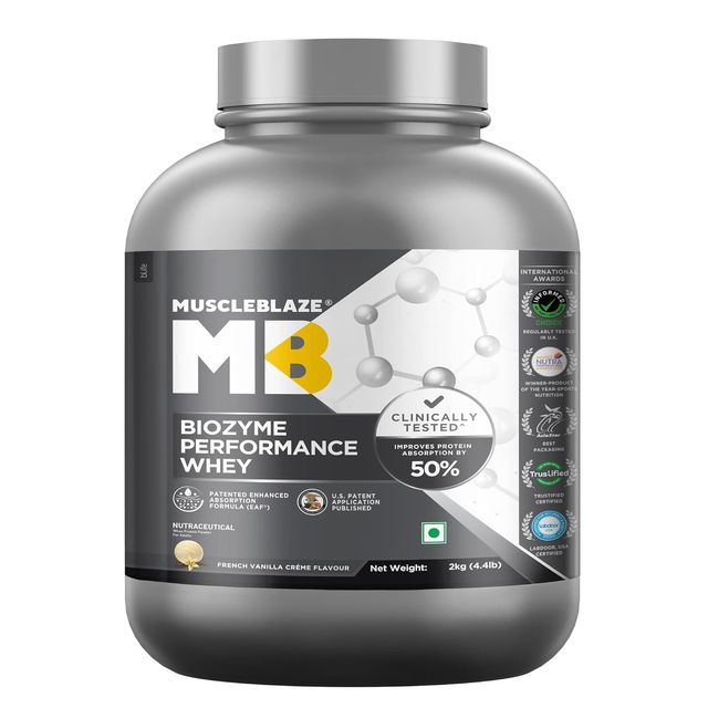 MuscleBlaze Biozyme Performance Whey 2 kg (French Vanilla Crème)