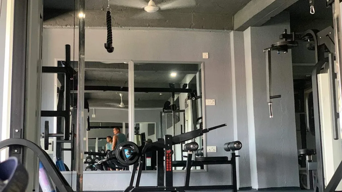 Training floor at Apex Fitness Centre in Urlabari